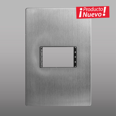Placa con chasis metálico, 1 módulo.