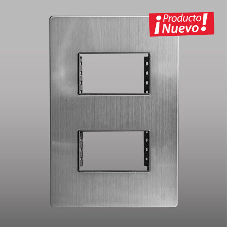 Placa con chasis metálico, 2 módulos.