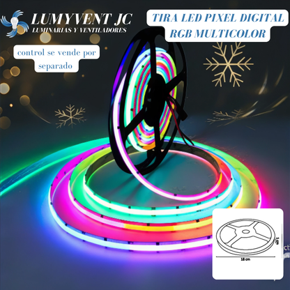 TIRA 4200 LEDS PIXEL DIGITAL RGB COB 5M 60W 24VCD INTERIOR IP20