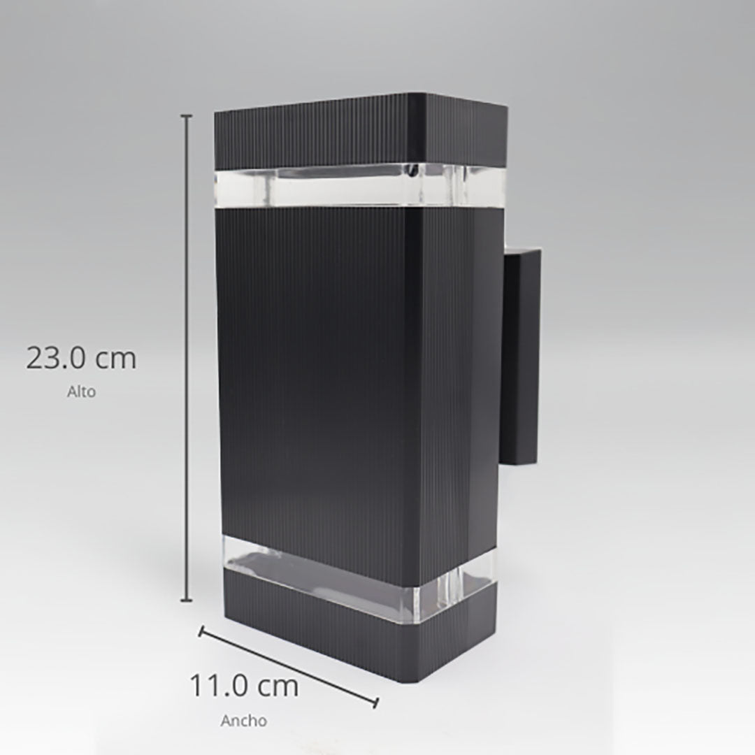 WDE-014 LUMINARIA PARED CUADRADO PC DOBLE DISPARO 2XGU10