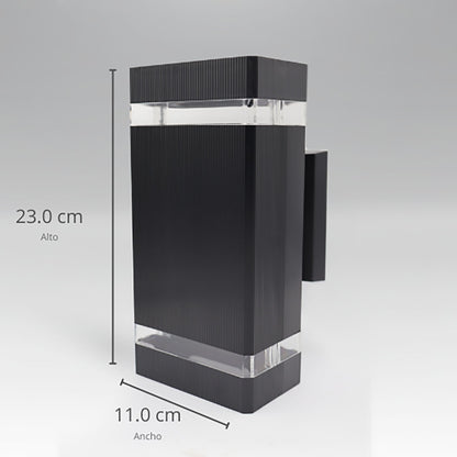 WDE-014 LUMINARIA PARED CUADRADO PC DOBLE DISPARO 2XGU10