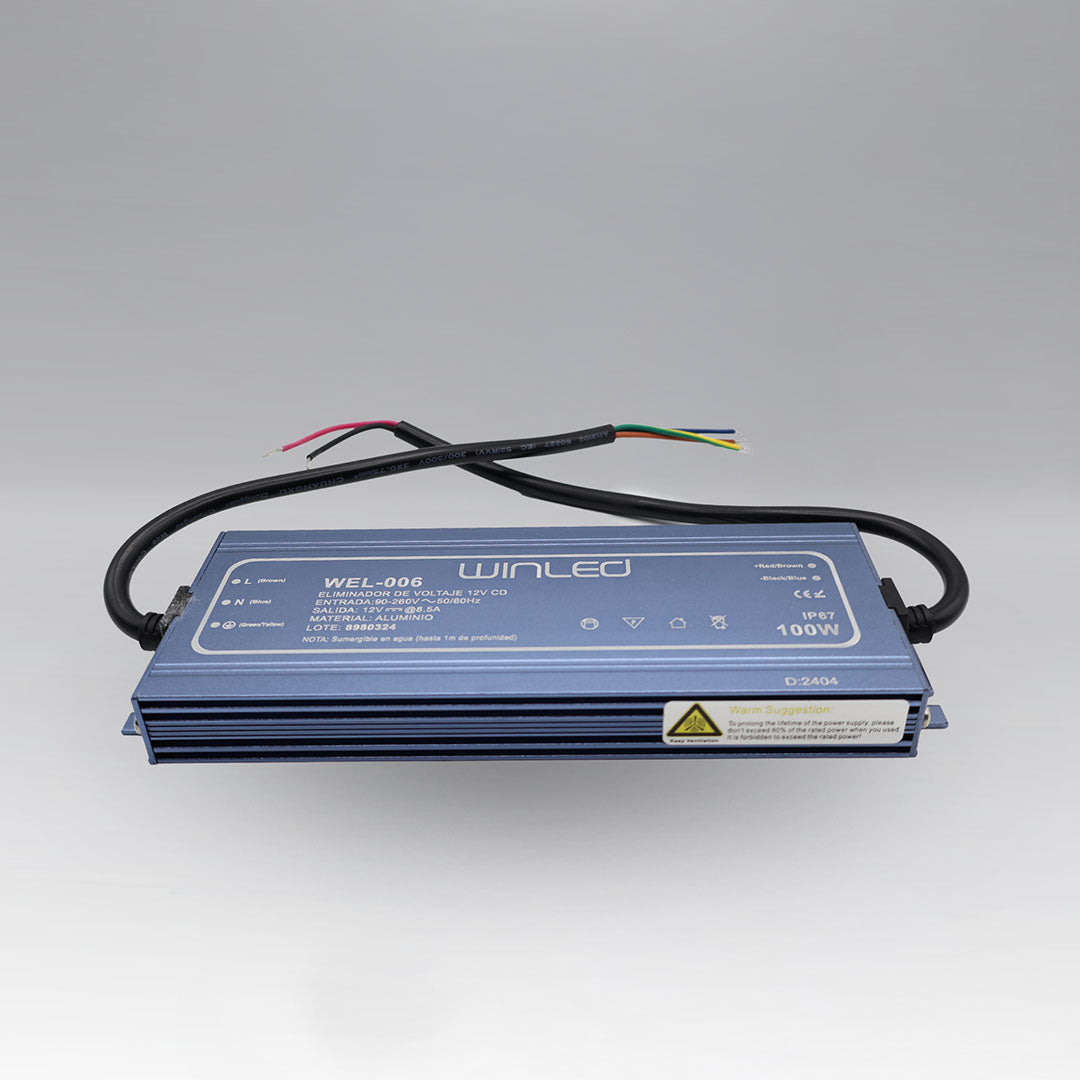 WEL-006 ELIMINADOR DE VOLTAJE CD12V 100W ALUMINIO RESISTENTE