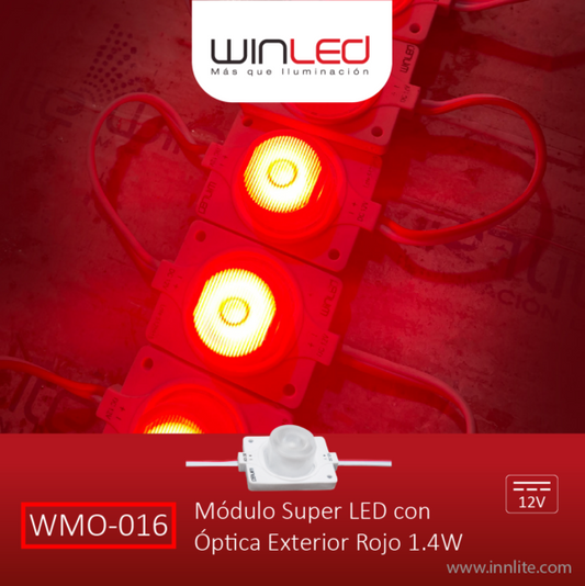 MÓDULO SUPER LED CON ÓPTICA EXTERIOR ROJO 1.4W