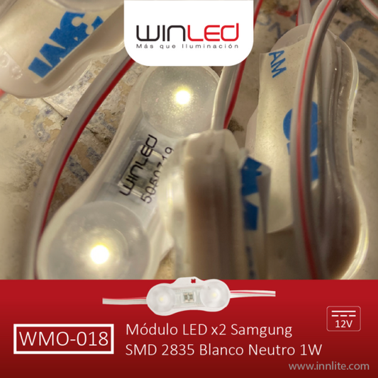MÓDULO LED x2SMD2835 SAMSUNG 1.0W BLANCO NEUTRO