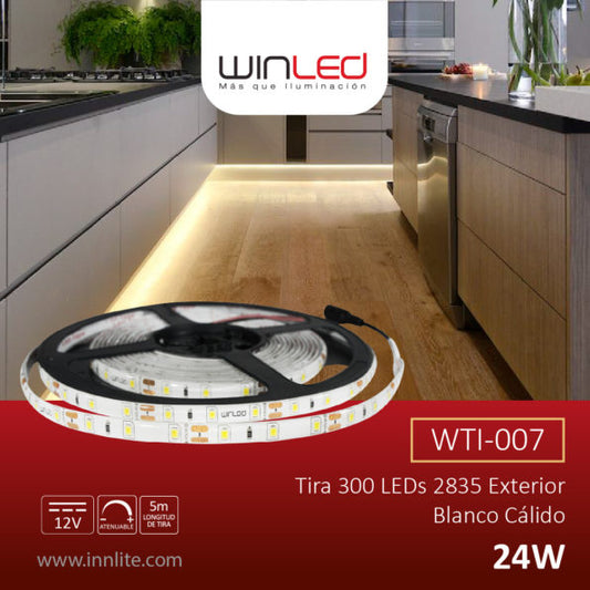 TIRA 300 LEDS 2835 EXTERIOR BLANCO CÁLIDO - LumyventJC
