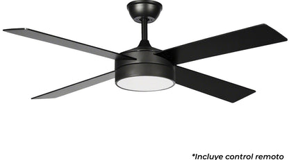 AVE-301 VENTILADOR 4 ASPAS ALUMINIO NEGRO 6 VELOCIDADES CON LÁMPARA CCT - LumyventJC