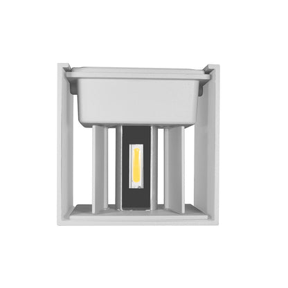LED803E LUMINARIO TIPO CUBO DE PARED LED, BLANCO CALIDO, ACABADO BLANCO. - LumyventJC