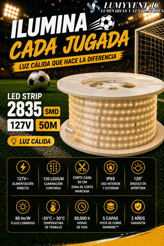 NTLS2835-127V-WW MANGUERA 2835 127V 50M BLANCO CALIDO 3000K
