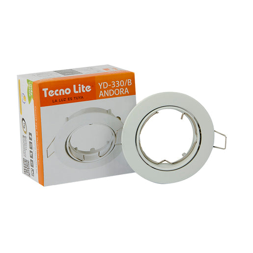 Lámpara Downlight Empotrable Dirigible, Potencia Máx. 6 W, Base GX5.3, Foco MR16 no incluido