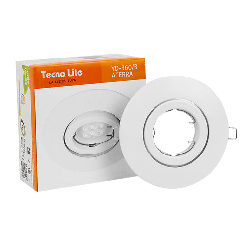 Lámpara Downlight Empotrable Dirigible, Potencia Máx. 6 W, Base GX5.3, Foco MR16 no incluido