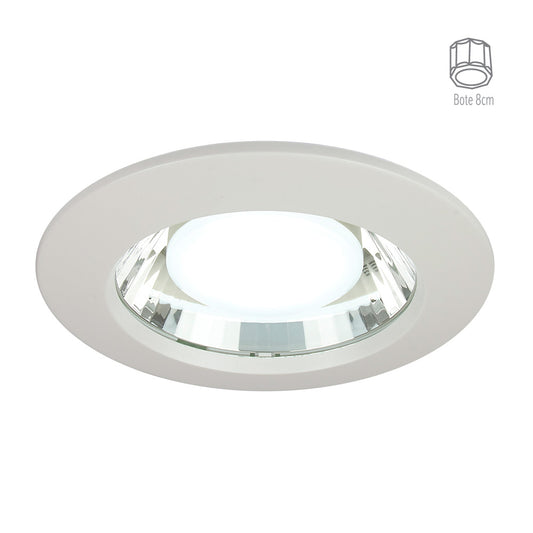 Lámpara Downlight Empotrable o Bote Integral 8 cm, Foco Incluido LED 9 W, Luz de Día, Base E27