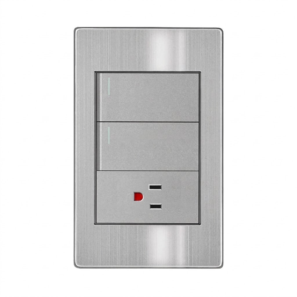 APL-106 PLACA DE CONTACTO Y APAGADOR DE 2 INTERRUPTOR Y 3 VÍAS