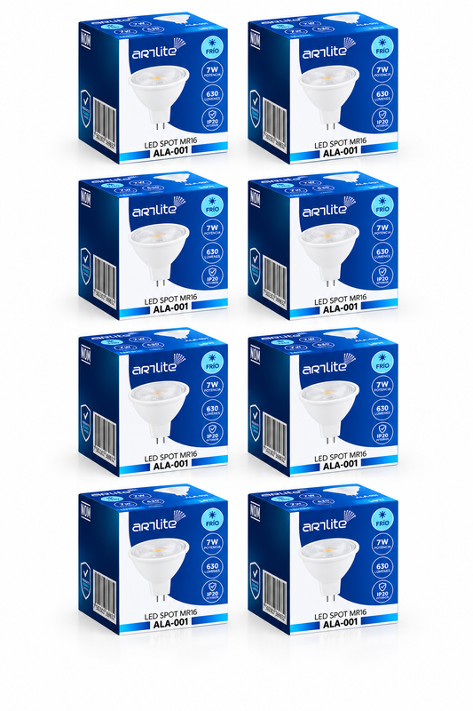 ALA-001 10 PIEZAS DE LÁMPARA LED SPOT MR16 7W BLANCO FRÍO