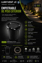 ADE-201 EMPOTRABLE PISO PLÁSTICO NEGRO Y VIDRIO TEMPLADO EXTERIOR BASE GU10 - LumyventJC