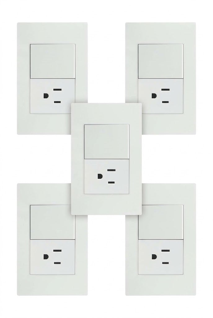 APL-205 5 PIEZAS DE PLACA DE CONTACTO Y APAGADOR DE 1 INTERRUPTOR 3 VÍAS