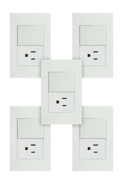 APL-205 5 PIEZAS DE PLACA DE CONTACTO Y APAGADOR DE 1 INTERRUPTOR 3 VÍAS