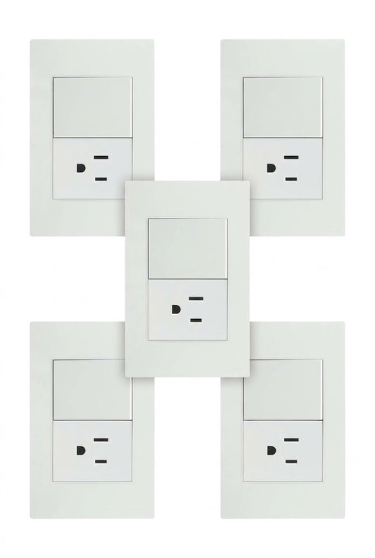 APL-205 5 PIEZAS DE PLACA DE CONTACTO Y APAGADOR DE 1 INTERRUPTOR 3 VÍAS - LumyventJC