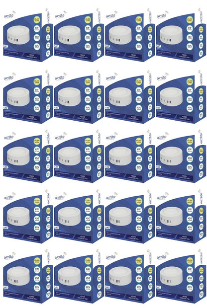ADO-016 20 PIEZAS DE PÁNEL LED REDONDO SOBREPONER 6W BLANCO CÁLIDO