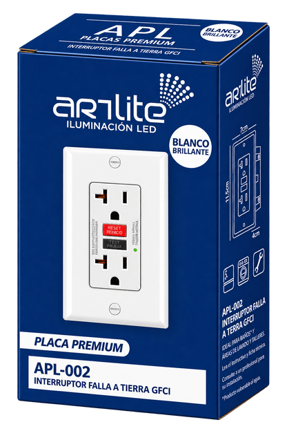 APL-002 INTERRUPTOR DE CIRCUITO DE FALLO A TIERRA GFCI 3 VÍAS, 2 CONECTORES 5-20R