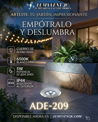ADE-209 EMPOTRABLE PISO LED INTEGRADO 5W BLANCO FRÍO