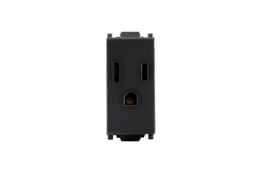 Contacto sencillo 2 polos + tierra E92110 ALPHA color negro