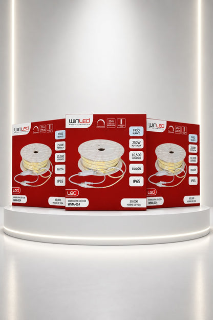 WMA-014-3 3 CAJAS DE MANGUERA LED COB 250W 25M EXT. BLANCO FRÍO