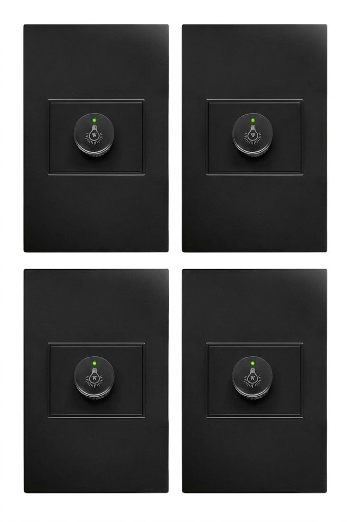 APL-311 4 PIEZAS DE PLACA NEGRA DE CONTACTO ATENUADOR ILUMINACIÓN MÁX. DE 100W