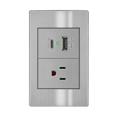 APL-107 CAJA DE 10 PIEZAS DEPLACA DE CONTACTO Y 2 SALIDAS USB (TIPO A y TIPO C)