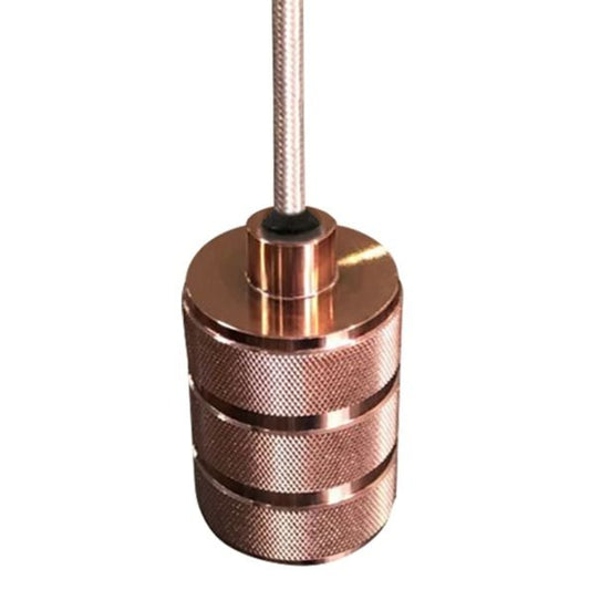 DECORATIVO COLGANTE CILÍNDRICO BULBO E27 ORO ROSADO - LumyventJC
