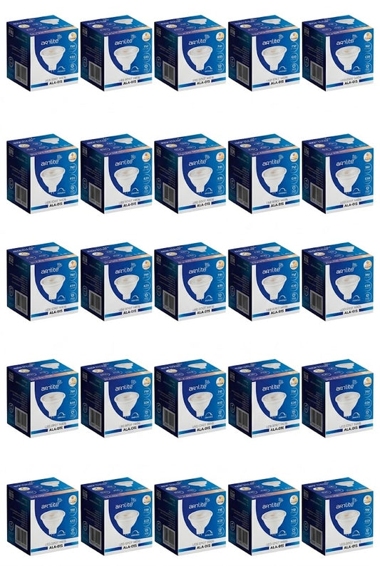 ALA-015 25 PIEZAS DE LÁMPARA LED SPOT MR16 7W ATENUABLE BLANCO CÁLIDO
