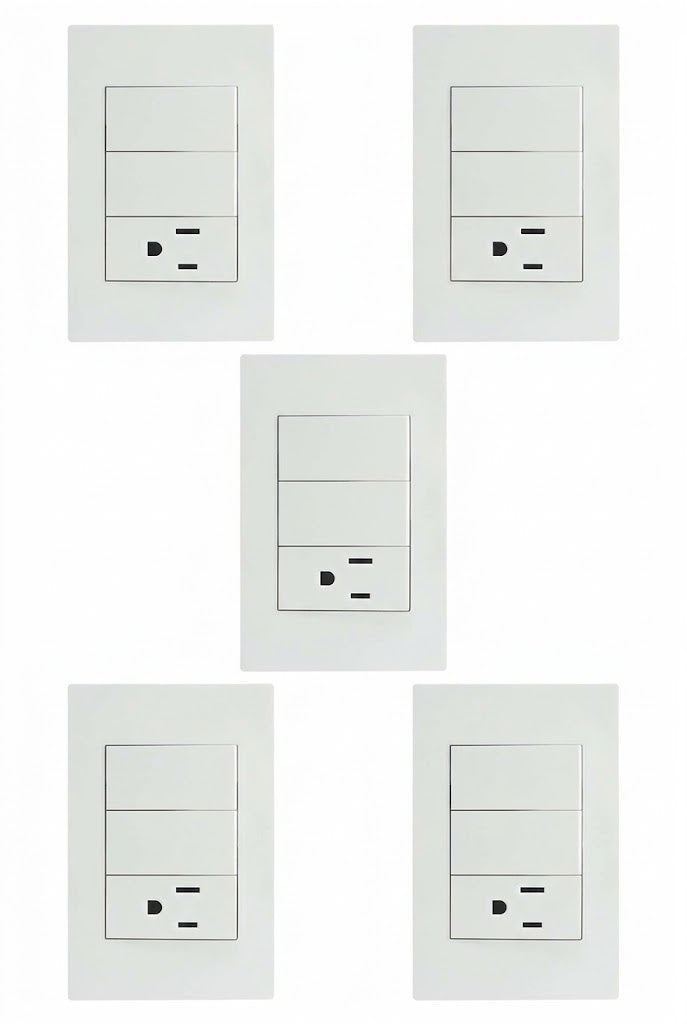 APL-206 5 PIEZAS DE PLACA DE CONTACTO Y APAGADOR DE 2 INTERRUPTOR Y 3 VÍAS