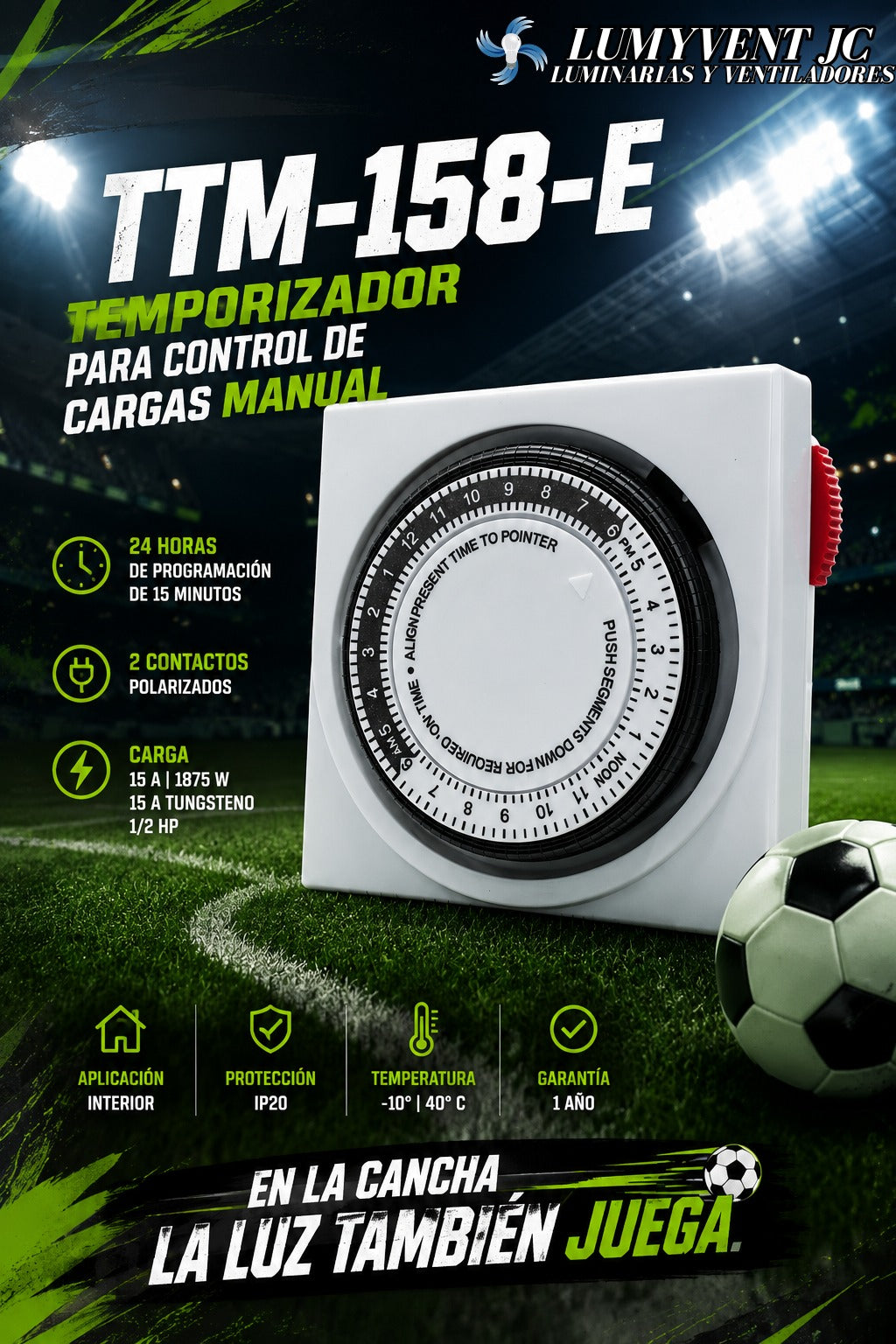 TTM-158-E Temporizador para control de cargas manual