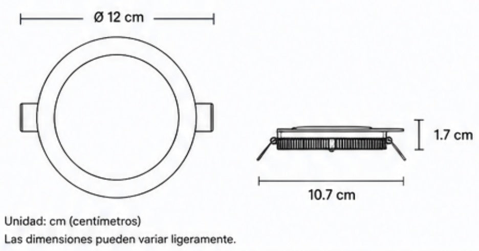 117913 LUMINARIA DE EMPOTRAR CIRCULAR 6W 3000K AKSI