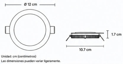 117913 LUMINARIA DE EMPOTRAR CIRCULAR 6W 3000K AKSI