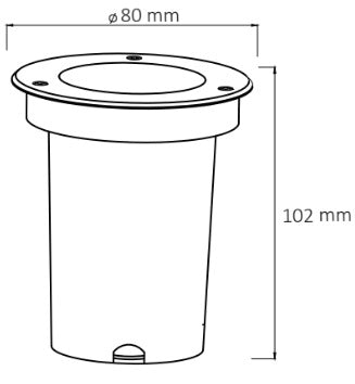 ADE-201 EMPOTRABLE PISO PLÁSTICO NEGRO Y VIDRIO TEMPLADO EXTERIOR BASE GU10