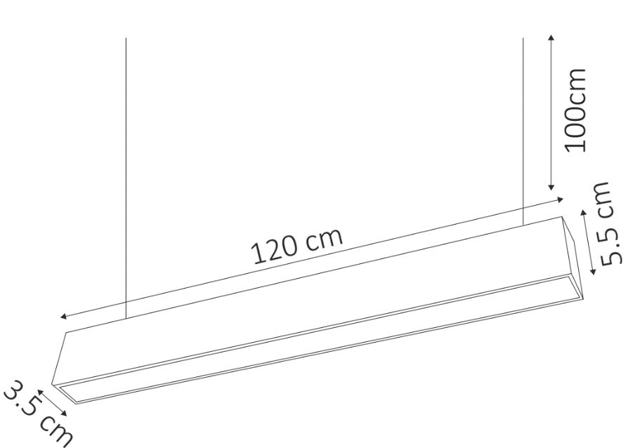ADE-610 LUMINARIA LED LINEAL COLGANTE 40W BLANCO CÁLIDO