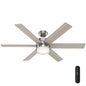 50199 Ventilador de Techo Kempton Niquel Cepillado con Luz 54 Pulgadas