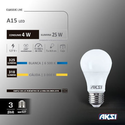 LED A15 4 W (Luz Cálida) - LumyventJC