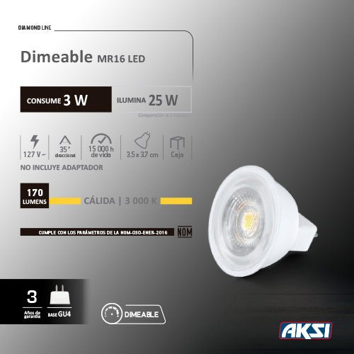 LED Dimeable MR11 3 W - LumyventJC