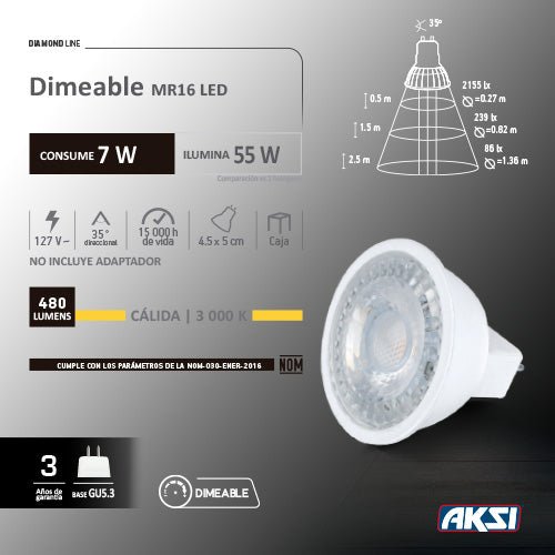 LED Dimeable MR16 7 W - LumyventJC