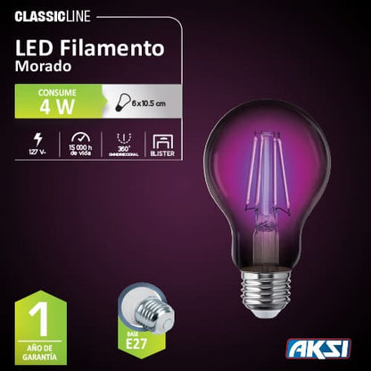 LED Filamento Morado - LumyventJC