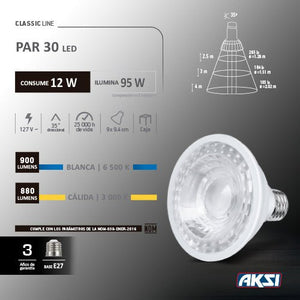 LED Par 30 / 12 W (Luz Cálida) - LumyventJC