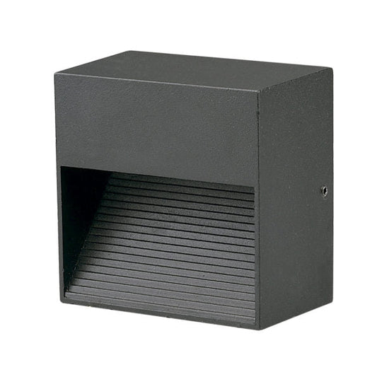LUMINARIA LED CORTESÍA CUADRADA NEGRA EXTERIOR BLANCO CÁLIDO - LumyventJC