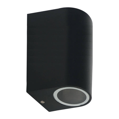 LUMINARIA PARED CILINDRO DOBLE NEGRA EXTERIOR PARA LAMPARAS GU10 - LumyventJC