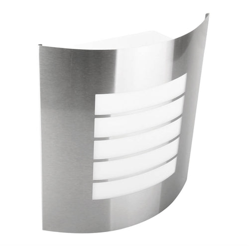 LUMINARIA PARED PANTALLA ACERO INOX. REJILLA OPALINA EXTERIOR BASE E26 - LumyventJC