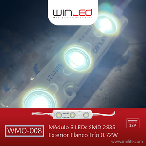 MODULOS 3 LEDS SMD2835 0.72W BLANCO (20 PZAS) WINLED SKU: WMO-008 - LumyventJC